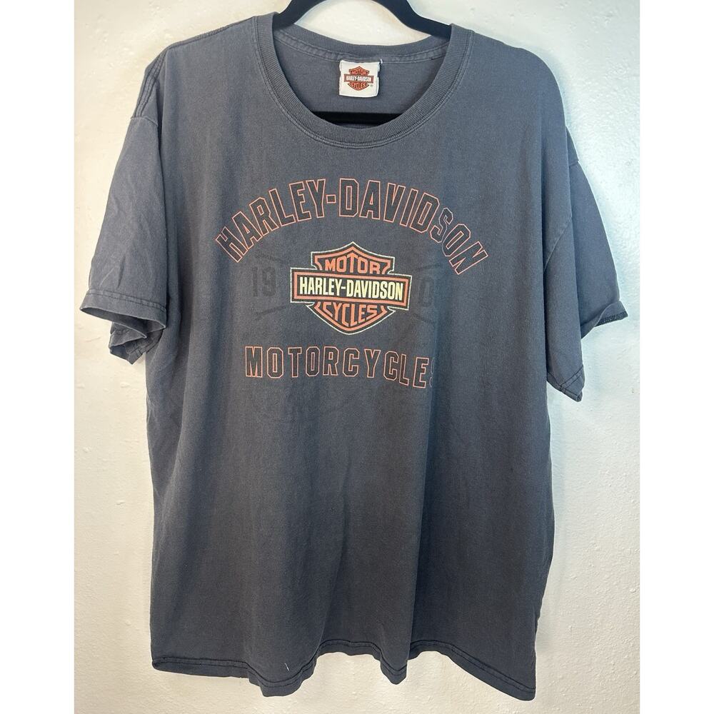 Harley Davidson Logo With Austin Texas Skyline Graphic Tee XL